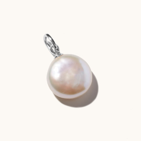 Round Pearl Pendant Silver